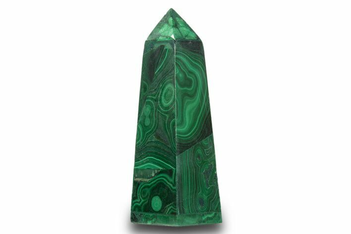 Tall Polished Malachite Obelisk - DR Congo #321155